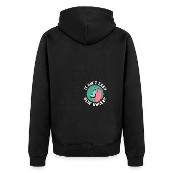 It Ain't Easy Bein' Wheezy Asthma Awareness RT - Unisex Premium Bio Zip Hoodie - Schwarz - Hinten - Nico (187cm)