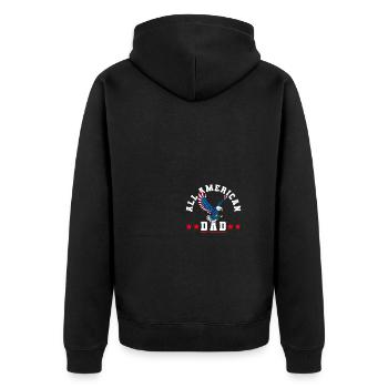 All American Dad 4th of July Bald Eagle USA Flag - Unisex Premium Bio Zip Hoodie - Schwarz - Hinten - Nico (187cm)