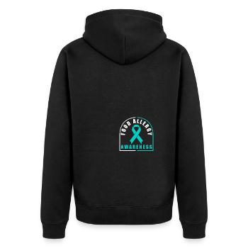 Food Allergy Awareness Teal Ribbon - Unisex Premium Bio Zip Hoodie - Schwarz - Hinten - Nico (187cm)