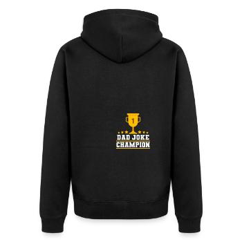 Dad Joke Champion Papa Fathers Day - Unisex Premium Bio Zip Hoodie - Schwarz - Hinten - Nico (187cm)
