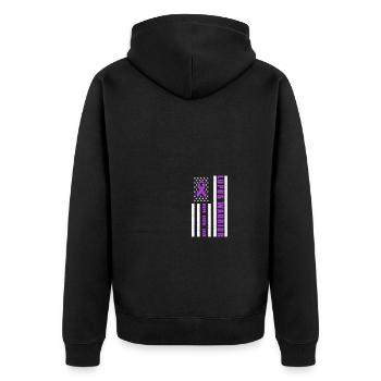 Lupus Awareness Hope Faith Love USA American Flag - Unisex Premium Bio Zip Hoodie - Schwarz - Hinten - Nico (187cm)