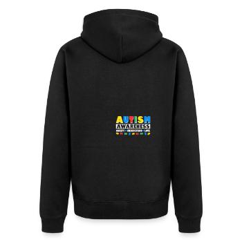Autism Awareness Accept Understand Love Rainbow - Unisex Premium Bio Zip Hoodie - Schwarz - Hinten - Nico (187cm)