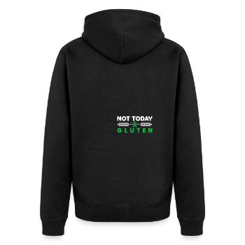 Not Today Gluten - Celiac Disease Awareness - Unisex Premium Bio Zip Hoodie - Schwarz - Hinten - Nico (187cm)