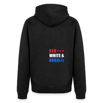 4th of July Red White & Booze Beer Drinking Party - Unisex Premium Bio Zip Hoodie - Schwarz - Hinten - Nico (187cm)
