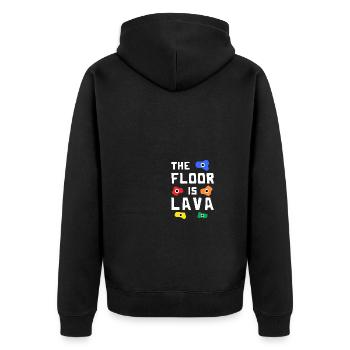 The Floor Is Lava Cliff Climber Mountain Climber - Unisex Premium Bio Zip Hoodie - Schwarz - Hinten - Nico (187cm)