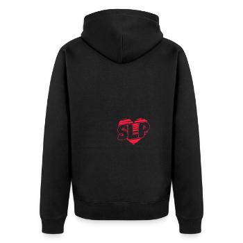Speech Language Pathologist SLP - Unisex Premium Bio Zip Hoodie - Schwarz - Hinten - Nico (187cm)