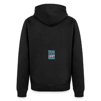 Vater 2007 - Unisex Premium Bio Zip Hoodie - Schwarz - Hinten - Nico (187cm)