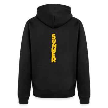 summer - Unisex Premium Bio Zip Hoodie - Schwarz - Hinten - Nico (187cm)