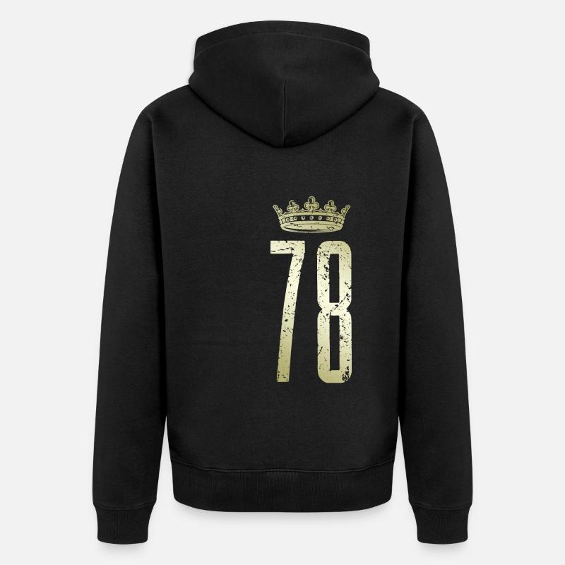 78 Nummer Krone - Unisex Premium Bio Zip Hoodie - Schwarz