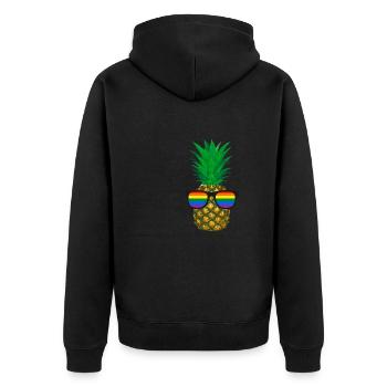 Ananas, Lunettes De Soleil, LGTB, Arc-en-ciel, Coloré - Veste à capuche bio Premium Unisexe - noir - Dos - Nico (187cm)