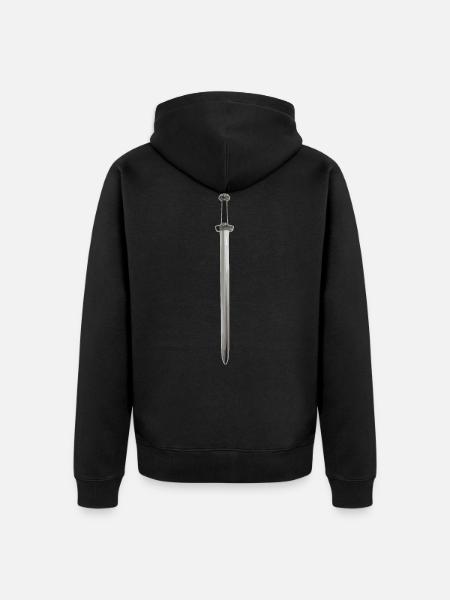 Wikinger Schwerter Geschenk - Unisex Premium Bio Zip Hoodie - Schwarz