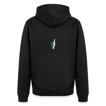 Algerien Flagge Nummer 1 used - Unisex Premium Bio Zip Hoodie - Schwarz - Hinten - Nico (187cm)