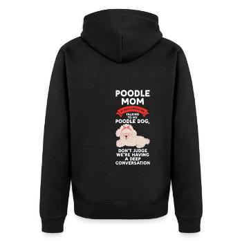 Pudel Pudel Mama Pudel Geschenk - Unisex Premium Bio Zip Hoodie - Schwarz - Hinten - Nico (187cm)