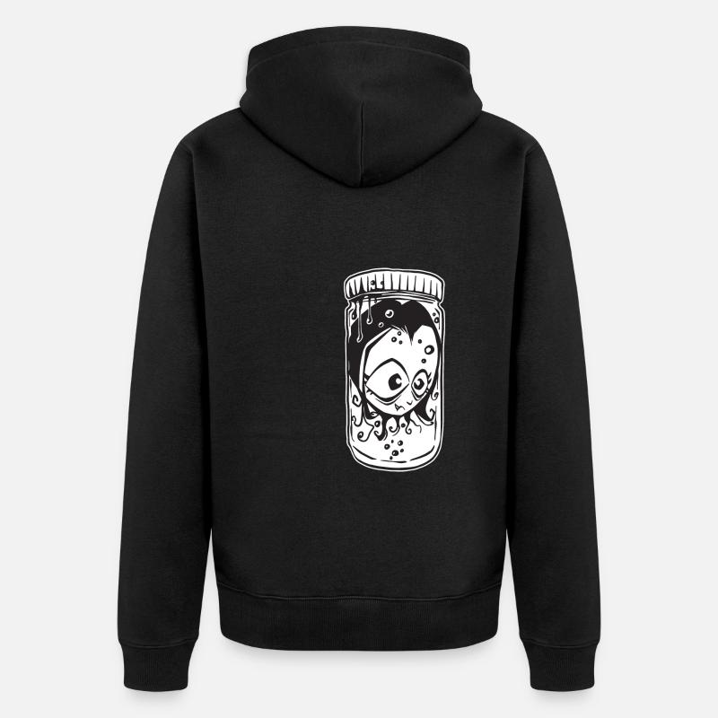 Kopf in einer Vampirflasche - Unisex Premium Bio Zip Hoodie - Schwarz