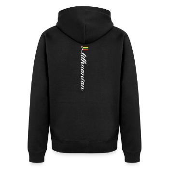 Lithuania - Unisex Premium Organic Zip Hoodie - black - Back - Nico (187cm)