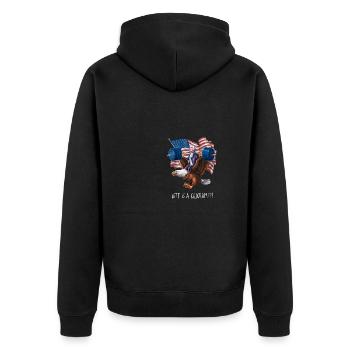 WTF Is A Kilogram??? Patriotic Joke About The - Unisex Premium Bio Zip Hoodie - Schwarz - Hinten - Nico (187cm)