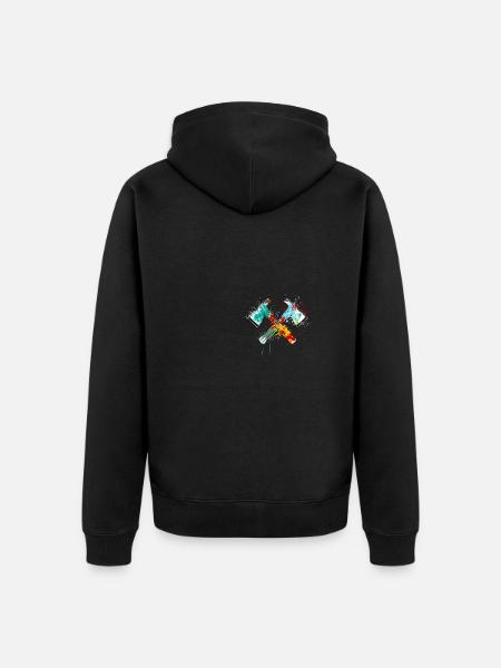 Splahs Axtwerfen Axtwerfer - Unisex Premium Bio Zip Hoodie - Schwarz