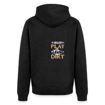 Paleontologist still play in the dirt - Unisex Premium Bio Zip Hoodie - Schwarz - Hinten - Nico (187cm)