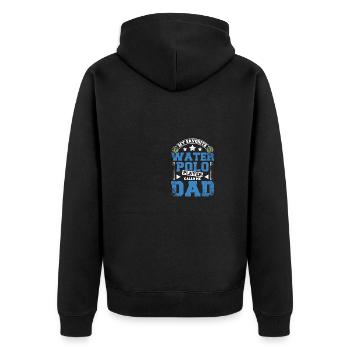 Père Mon joueur de water-polo préféré m’appelle papa - Veste à capuche bio Premium Unisexe - noir - Dos - Nico (187cm)