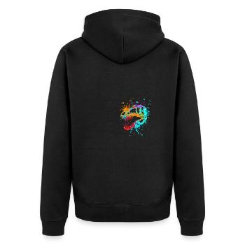 Éclaboussure Dinosaure Tyrannosaurus rex tête T-rex - Veste à capuche bio Premium Unisexe - noir - Dos - Nico (187cm)