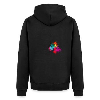 Colorful Splash Art Farm animals Horse Head - Unisex Premium Bio Zip Hoodie - Schwarz - Hinten - Nico (187cm)