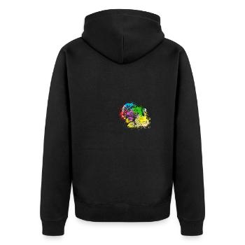 Colorful Splash Farm animals thanksgiving Turkey - Unisex Premium Organic Zip Hoodie - black - Back - Nico (187cm)
