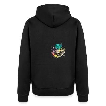Animaux colorés de Splash Art Farm tête de mouton - Veste à capuche bio Premium Unisexe - noir - Dos - Nico (187cm)