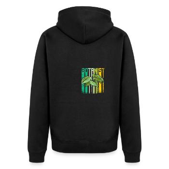 Retro Vintage Horticulturist Botanist - Unisex Premium Bio Zip Hoodie - Schwarz - Hinten - Nico (187cm)