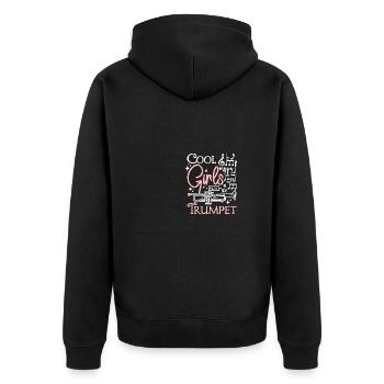 Les trompettistes cool girls jouent de la trompette - Veste à capuche bio Premium Unisexe - noir - Dos - Nico (187cm)