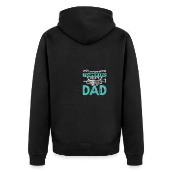 Trumpeters My favorite trumpeter calls me dad - Unisex Premium Organic Zip Hoodie - black - Back - Nico (187cm)