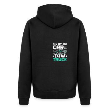 Mon autre voiture est une dépanneuse - Veste à capuche bio Premium Unisexe - noir - Dos - Nico (187cm)