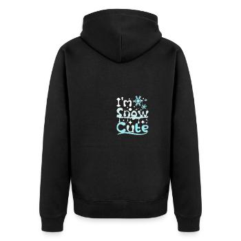 Winter christmas I'm snow cute - Unisex Premium Bio Zip Hoodie - Schwarz - Hinten - Nico (187cm)