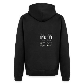 Things I do in my spare time drawing - Unisex Premium Bio Zip Hoodie - Schwarz - Hinten - Nico (187cm)