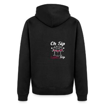 Dame de vin, Oh gorgée c’est un voyage de dames de filles de femmes - Veste à capuche bio Premium Unisexe - noir - Dos - Nico (187cm)