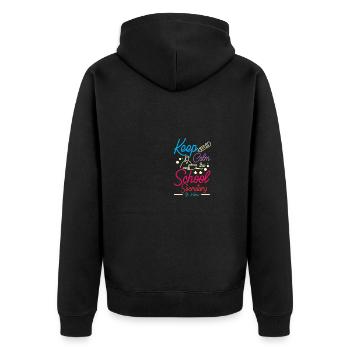 Restez calme, le secrétariat de l’école est là - Veste à capuche bio Premium Unisexe - noir - Dos - Nico (187cm)