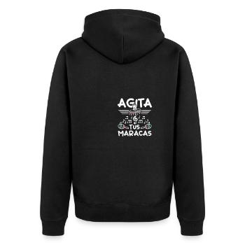 Mexican Agita tus Maracas - Unisex Premium Organic Zip Hoodie - black - Back - Nico (187cm)