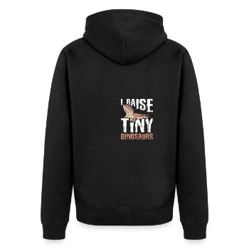 J’élève de minuscules dinosaures barbus dragon - Veste à capuche bio Premium Unisexe - noir - Dos - Nico (187cm)