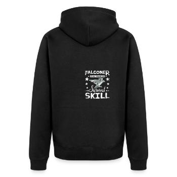 Falconer is my favorite survival skill - Unisex Premium Organic Zip Hoodie - black - Back - Nico (187cm)