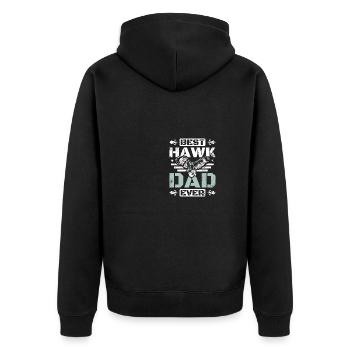 Fathers day Falconer best hawk dad ever - Unisex Premium Organic Zip Hoodie - black - Back - Nico (187cm)