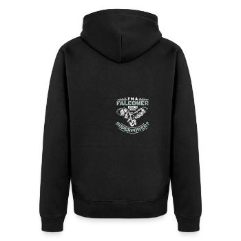 I'm a falconer what's your superpower - Unisex Premium Organic Zip Hoodie - black - Back - Nico (187cm)