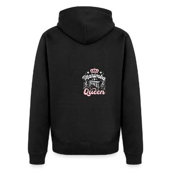 Marimba queen - Unisex Premium Bio Zip Hoodie - Schwarz - Hinten - Nico (187cm)