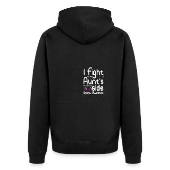 I fight by my aunt's side, epilepsy awareness - Unisex Premium Bio Zip Hoodie - Schwarz - Hinten - Nico (187cm)