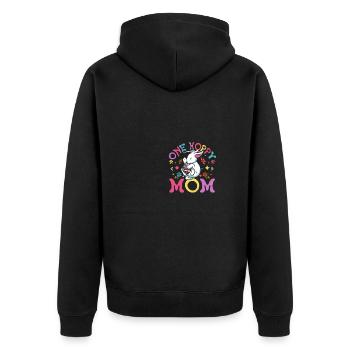 Maman lapin, maman de Pâques, une maman houblonnée - Veste à capuche bio Premium Unisexe - noir - Dos - Nico (187cm)