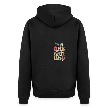 Papa lapin, papa de Pâques, un papa houblonné - Veste à capuche bio Premium Unisexe - noir - Dos - Nico (187cm)
