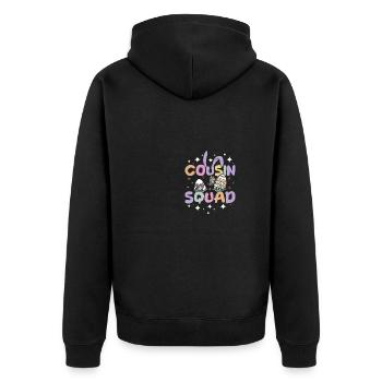 Easter Bunnies Cousin Bunny squad - Unisex Premium Organic Zip Hoodie - black - Back - Nico (187cm)