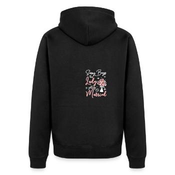 Team Bride This lady Is Getting Married - Unisex Premium Organic Zip Hoodie - black - Back - Nico (187cm)