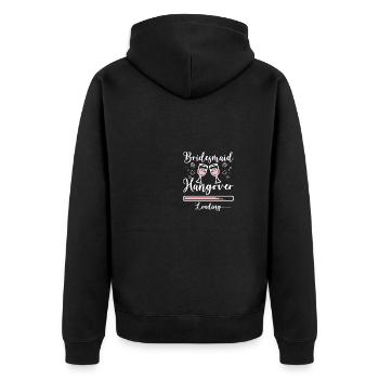 Team Bride Bridesmaid Hangover Loading - Unisex Premium Bio Zip Hoodie - Schwarz - Hinten - Nico (187cm)