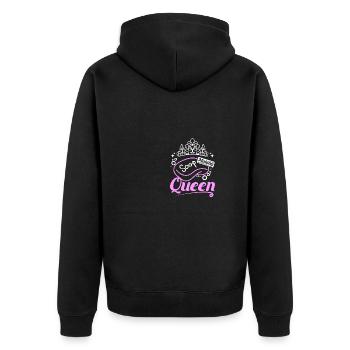 Soap lady Soap Making Queen - Unisex Premium Bio Zip Hoodie - Schwarz - Hinten - Nico (187cm)