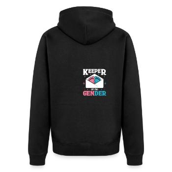 Keeper of the gender - Unisex Premium Organic Zip Hoodie - black - Back - Nico (187cm)