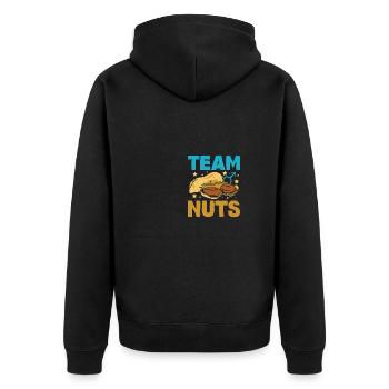 Gender Reveal Team boy nuts - Unisex Premium Bio Zip Hoodie - Schwarz - Hinten - Nico (187cm)